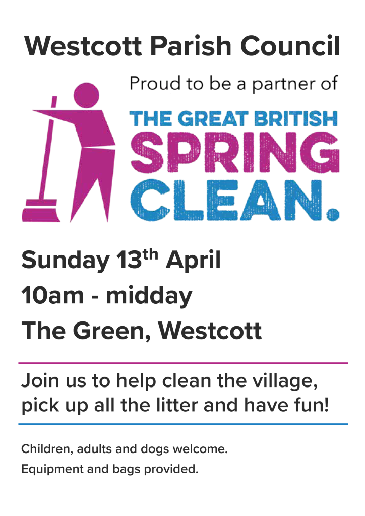 Westcott Parish Council is proud to be a partner of The Great British Spring Clean.